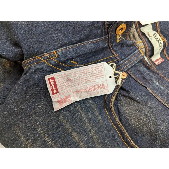 Vintage Y2K Levi's 504 Slouch Jeans Re-Issued Distressed Embroidery Size 7 New - Picture 7 of 11